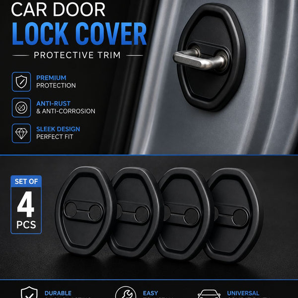 Car Door Lock Shock Absorber Protective Cover 4 Pcs Set