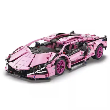 Lamborghini Sian Pink Technical Version Building Blocks Car 1280 Pcs, 1:14 Scale