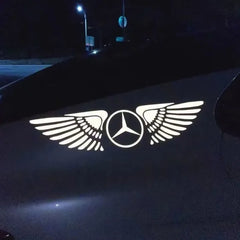 Wings Logo White Reflective Car Sticker (Buy 1 Get 1 Free)