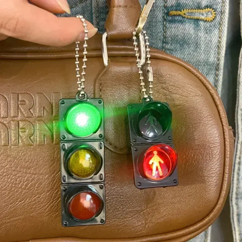 Road Sign Keychain 2 Pcs Traffic Signal LED Keychain – Kaarr
