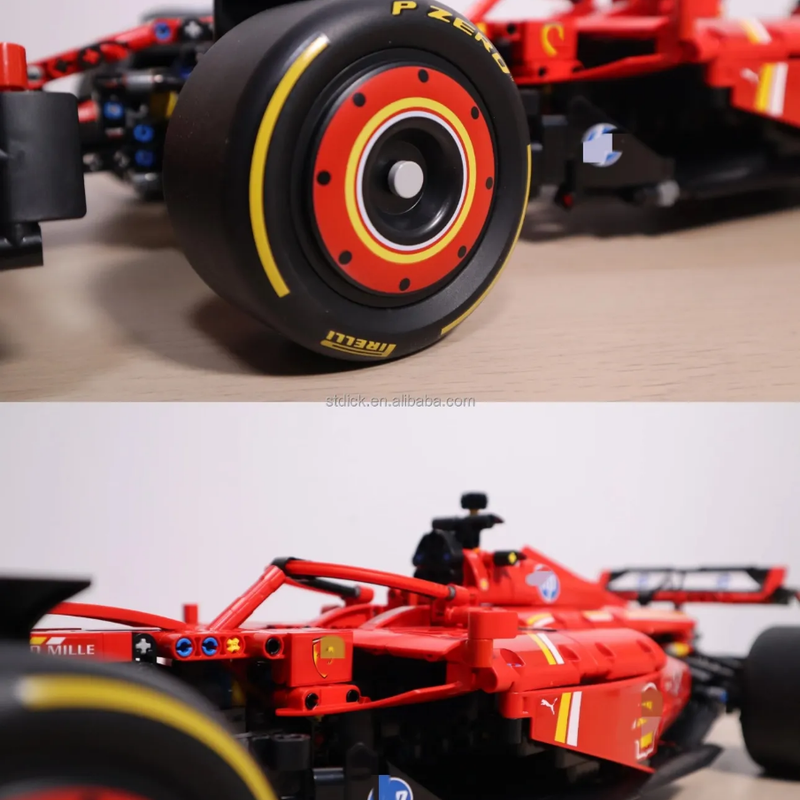 Ferrari SF 24 F1 Technique Version 1362Pcs, 1:8 Scale Building Blocks Car