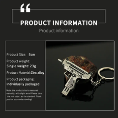LT Mini Uzi Gun Keychain Metal Zinc Alloy 3D Keychain