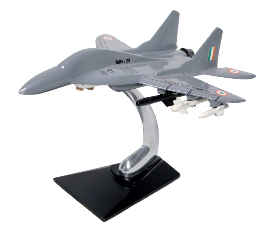 MIG 29 Aircraft Aluminium Coated Diecast Model 8 Inches