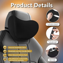 2 Pcs Set Car Memory Foam Neck Rest Pillow
