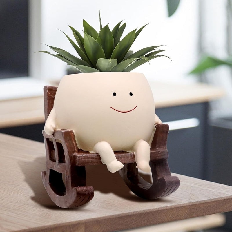 Chair Pal Pot Resin Smiley Face