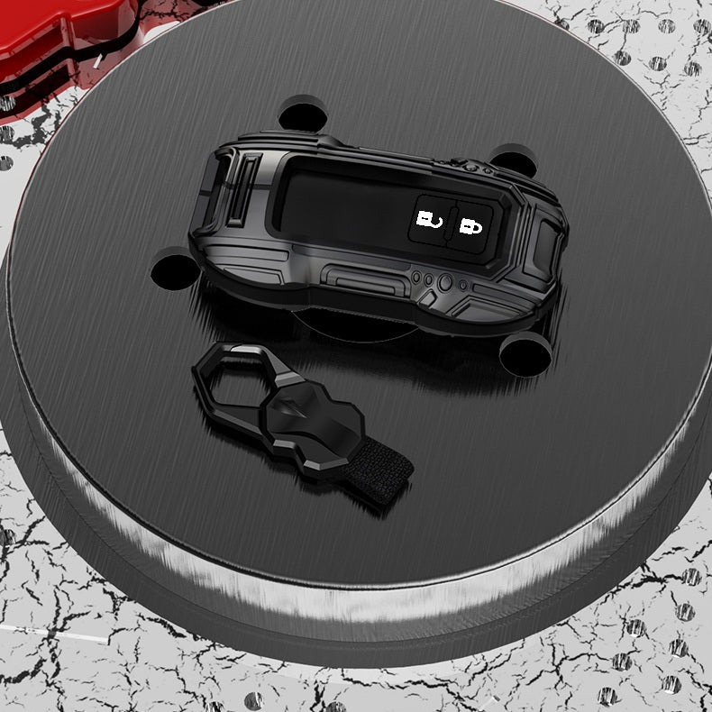 Suzuki 2 Button Key (Baleno, Brezza, S Cross, Swift, Ignis) Premium Batman Metal Alloy Keycase with Holder & Rope Chain