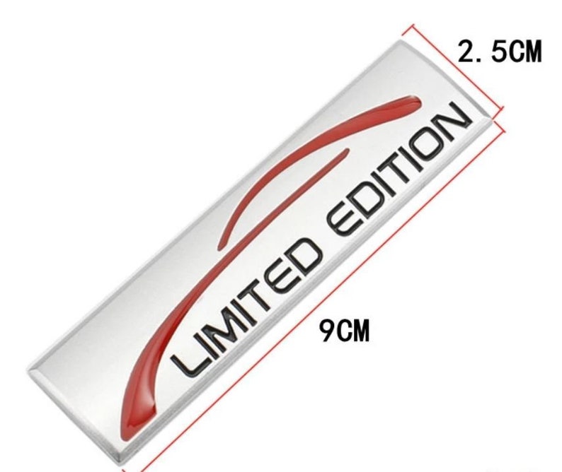 3D Limited Edition v4.0 Metal Sticker Decal Grey (9x2.3 cm)