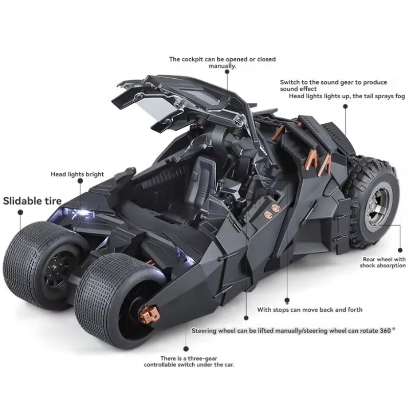 Batmobile Tumbler Dark Knight Metal Diecast Car 1:18 (28x11 cm)