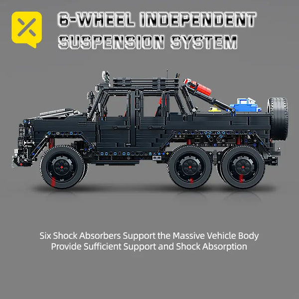 G Wagon 6x6 Technique Version 3000Pcs, 1:8 Scale Building Blocks Car