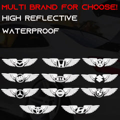 Wings Logo White Reflective Car Sticker (Buy 1 Get 1 Free)