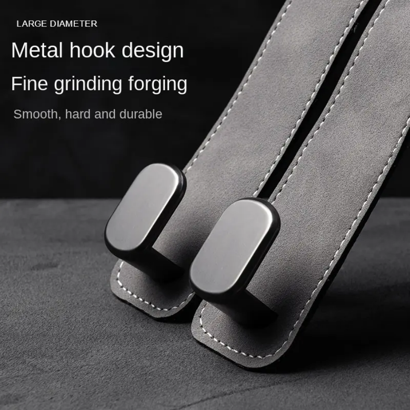 2 Pcs Set Suede Metal Car Headrest Double Hook Set