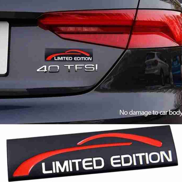 3D Limited Edition v4.0 Metal Sticker Decal Black (9x2.3 cm)