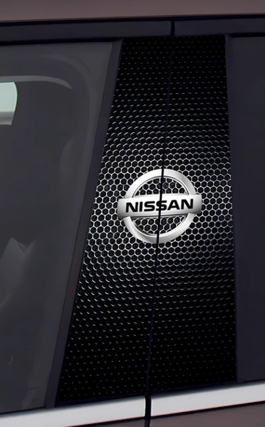 Door Pillar Brand Logo Car Stickers 2 Pcs Set