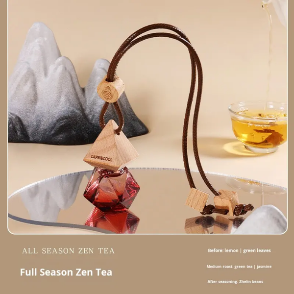 Wooden Glass Essential Oil Perfume Hanging 4 Pcs Set