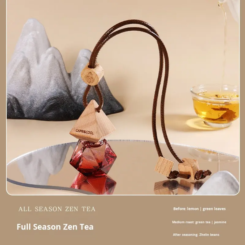 Wooden Glass Essential Oil Perfume Hanging 4 Pcs Set