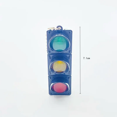 2 Pcs Traffic Signal LED Keychain