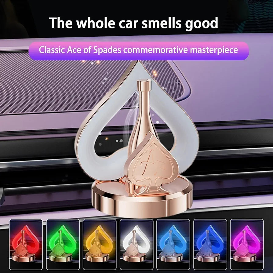 Car Perfume with Ambient Lights, Ace of Spades Vent Clips, Long Lasting Scents