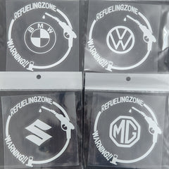 Fuel Tank Logo White Car Sticker