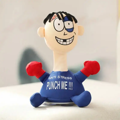 Funny Stress Relief Toys Punch Me Plush Figure Toys Anti-Stress Electric Creative Strike Screaming Doll