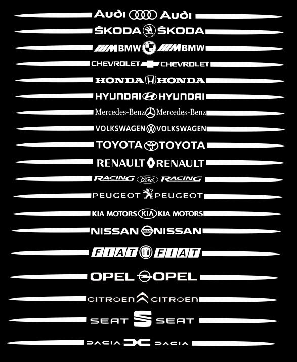 Brand Logo Laser Reflective Car Sticker Brand Logo 2 Pcs