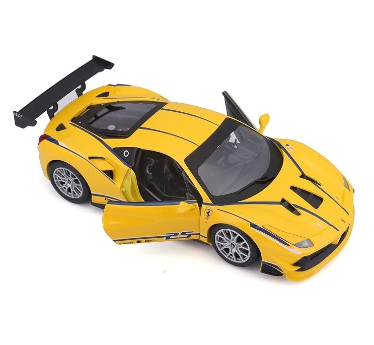 Ferrari 488 Challenge Yellow Licensed Bburago 1:24 Diecast Scale Model