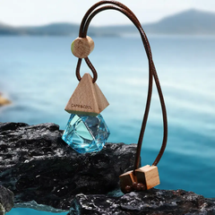 Wooden Glass Essential Oil Perfume Hanging 4 Pcs Set