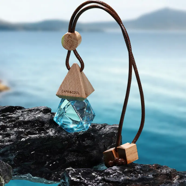 Wooden Glass Essential Oil Perfume Hanging 4 Pcs Set