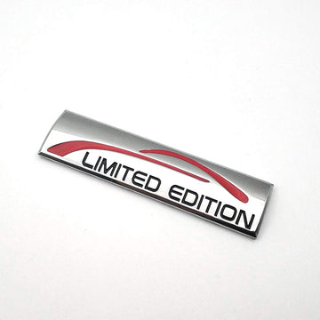3D Limited Edition v4.0 Metal Sticker Decal Silver (9x2.3 cm)