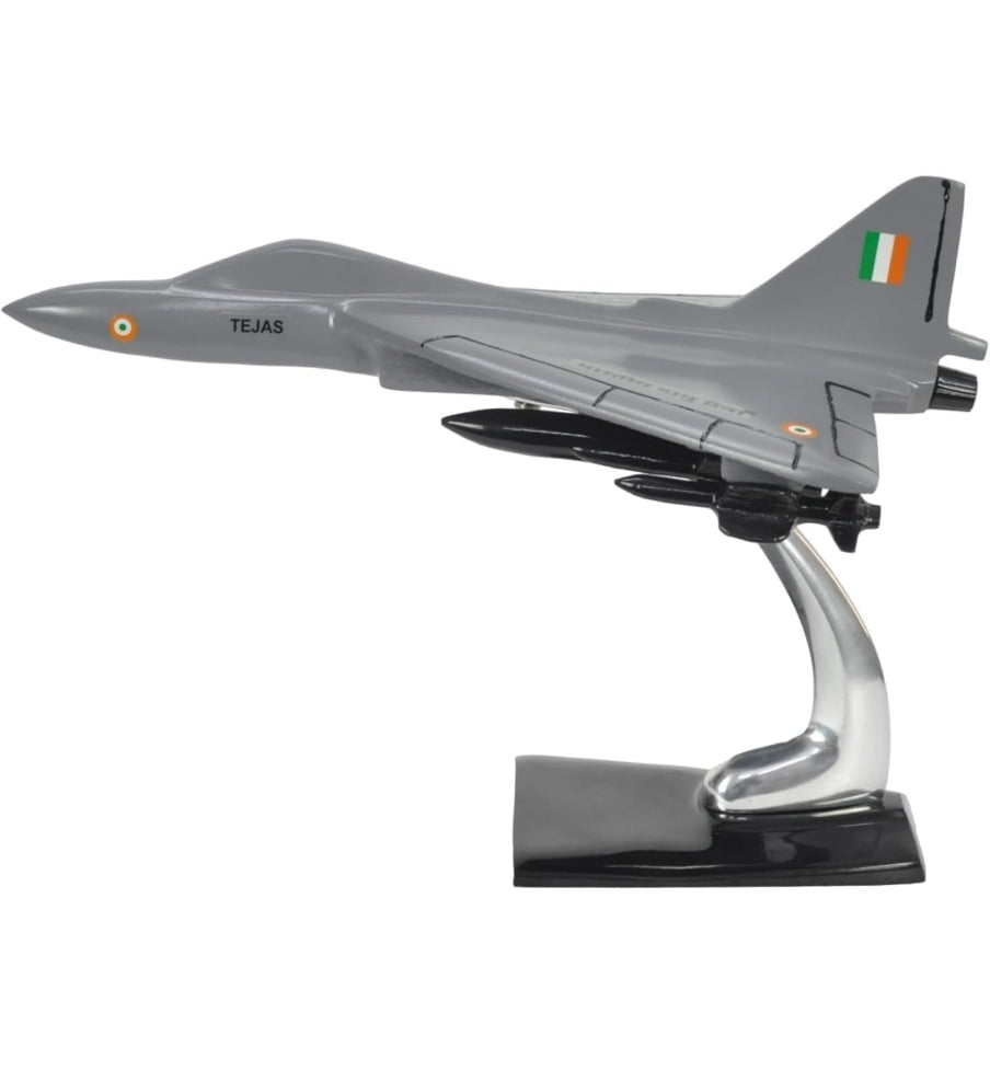 LCA Tejas Aircraft Aluminium Coated Diecast Model 8 Inches