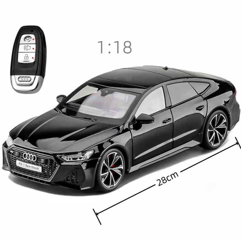 Black Audi RS7 Diecast Car with Remote - Kaarr