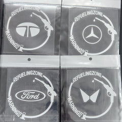 Fuel Tank Logo White Car Sticker