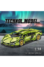 Load image into Gallery viewer, Lamborghini Green Technical Version Building Blocks Car 1258 Pcs, 1:14 Scale