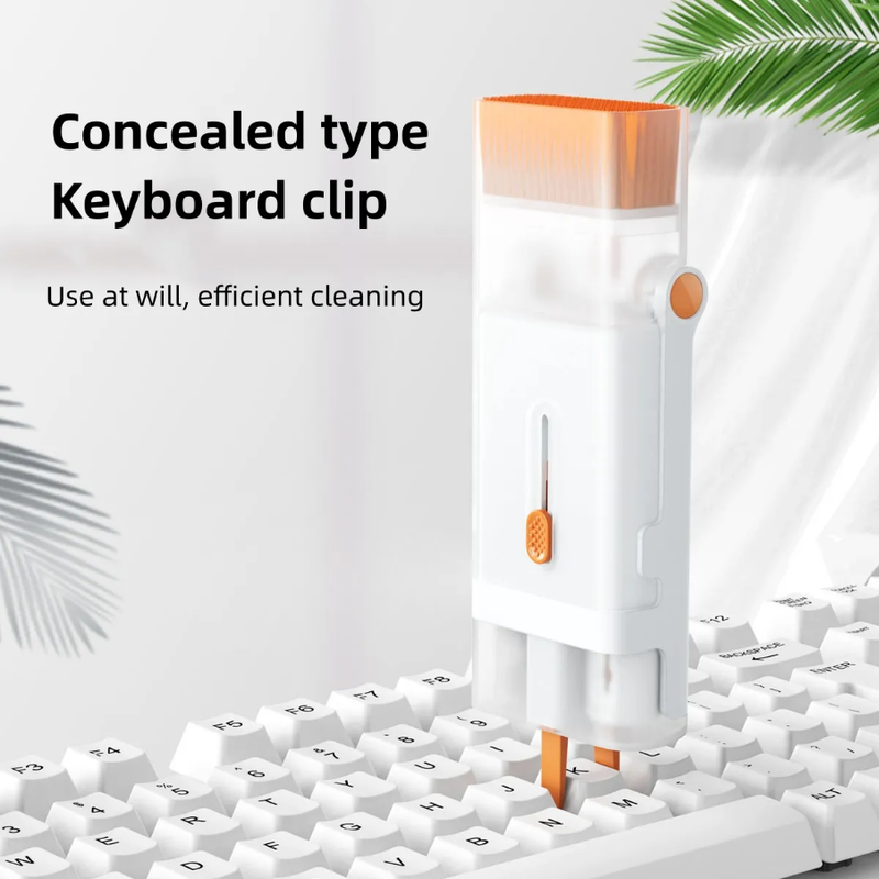 Portable 8in1 Brush Multifunction Screen, Keyboard, Earbuds Cleaning with Foldable Stand