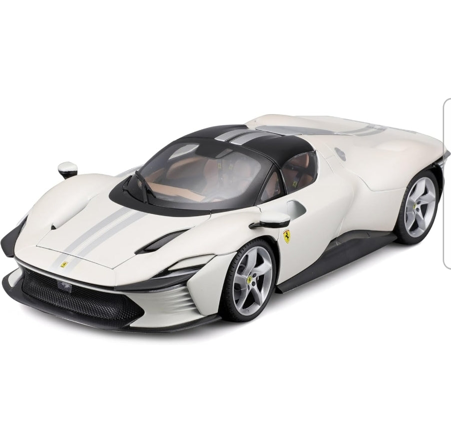 Ferrari Daytona SP3 Convertible White Signature Series 1:18 Licensed Bburago Diecast Scale Model