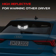 Wings Logo White Reflective Car Sticker (Buy 1 Get 1 Free)