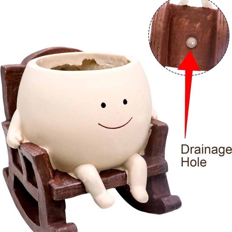 Chair Pal Pot Resin Smiley Face