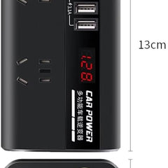 200W On-Board Power Inverter 12/24DC to 110-220V On-Board Inverter 4 USB Ports, with Switch and LED Display