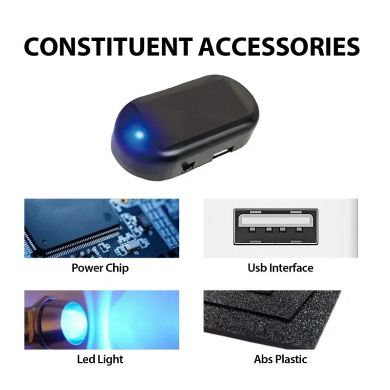 2 Pcs Solar Powered Car Security Anti Theft Led Flashing Light