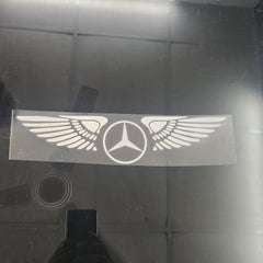 Wings Logo White Reflective Car Sticker (Buy 1 Get 1 Free)