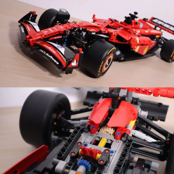 Ferrari SF 24 F1 Technique Version 1362Pcs, 1:8 Scale Building Blocks Car