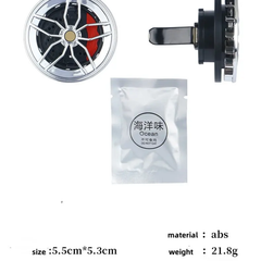 Alloy Wheel Car Air Freshener 2 Pcs Set - Automotive Fragrance Diffuser - Vent Clip with a Scent for a Vehicle