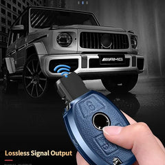 Mercedes Old Key Exclusive Aluminium Alloy Leather Keycase with Holder & Rope Chain