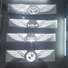 Wings Logo White Reflective Car Sticker (Buy 1 Get 1 Free)