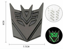 Load image into Gallery viewer, 3D Transformer Deception Radium Glow Metal Sticker Decal Black (9.5x7.5 cm)