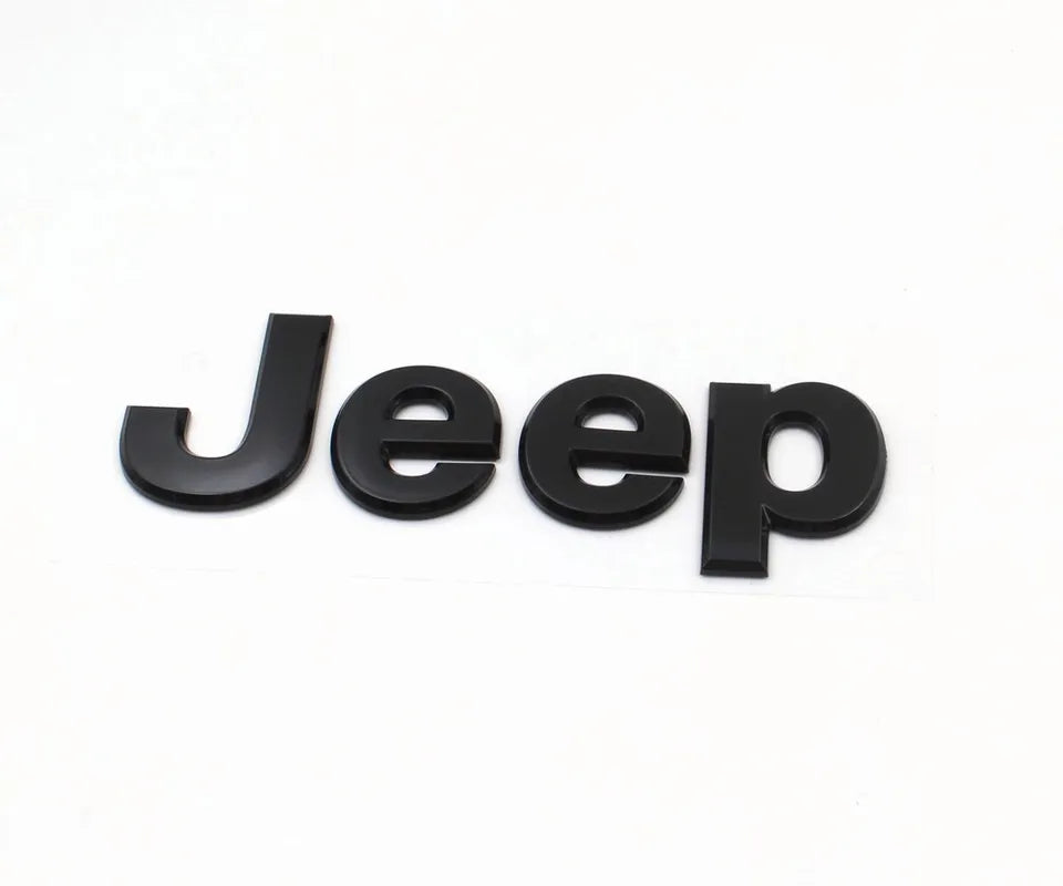 3D Jeep Metal Sticker Decal Black (13.5x4 cm)