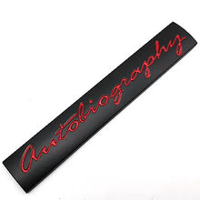 Load image into Gallery viewer, 3D Autobiography Logo Metal Sticker Decal Black/Red (11 x 2 cm)
