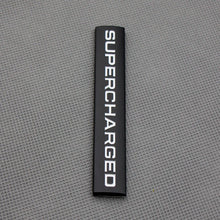 Load image into Gallery viewer, 3D Supercharged Logo Metal Sticker Decal Black/White (11 x 2 cm)