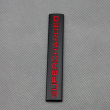 Load image into Gallery viewer, 3D Supercharged Logo Metal Sticker Decal Black/Red (11 x 2 cm)