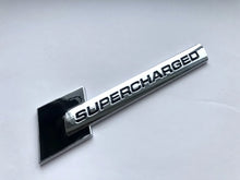 Load image into Gallery viewer, 3D Supercharged v2.0 Logo Metal Sticker Decal Black/Silver (10.5 x 2.5 cm)