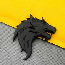 Load image into Gallery viewer, 3D Wolf (Side View) Metal Sticker Decal Black (8x6 cm)